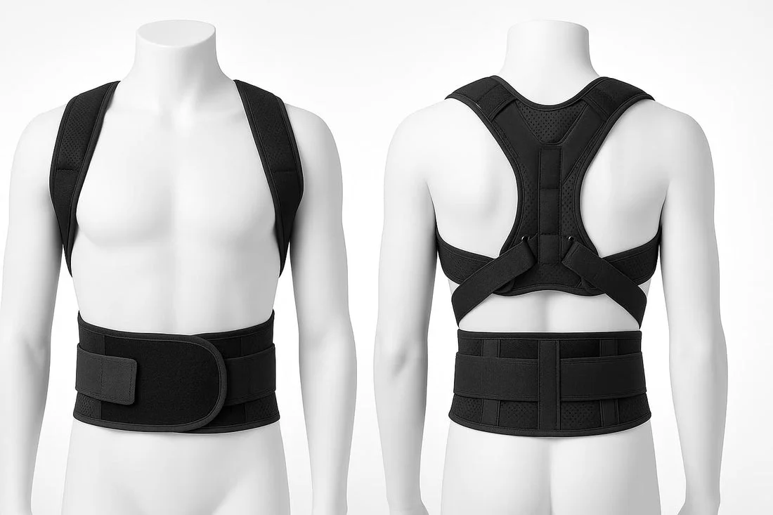 office worker posture corrector support setup