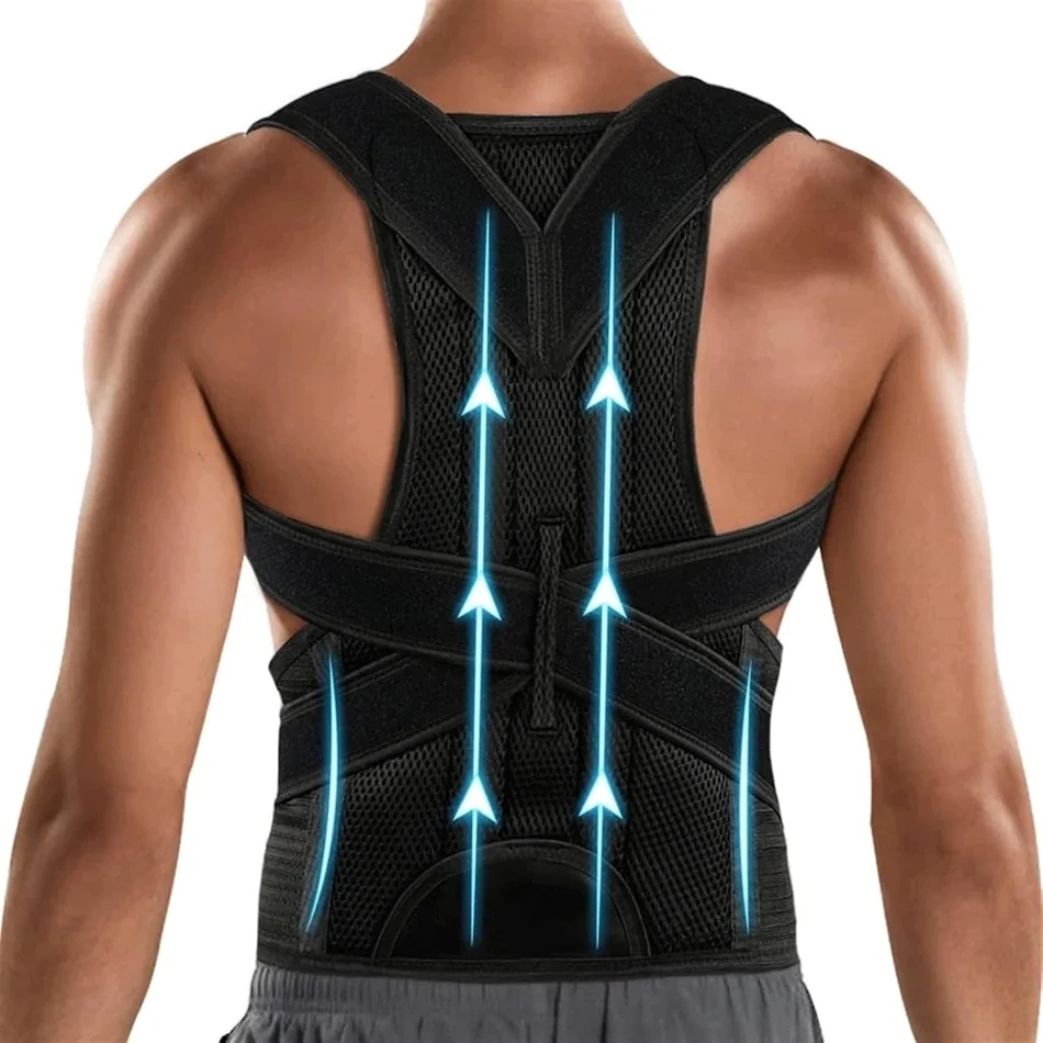 office worker posture corrector support setup